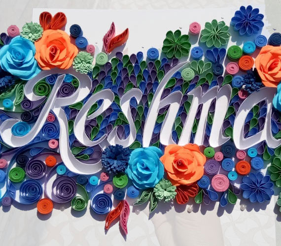 Personalised quilling name art 