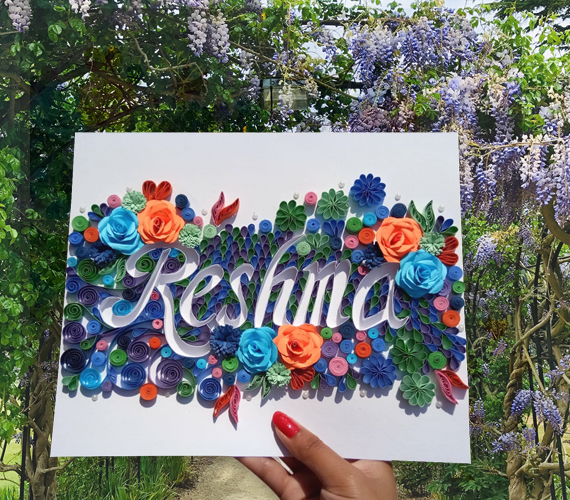 Personalised quilling name art 